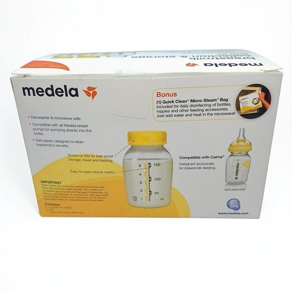 NWT Medela 6pk 5oz Breastmilk Storage Bottles + Micro-Steam Bags - Picture 6 of 9